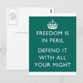 Carte Postale La liberté est en péril (Devant / Derrière)