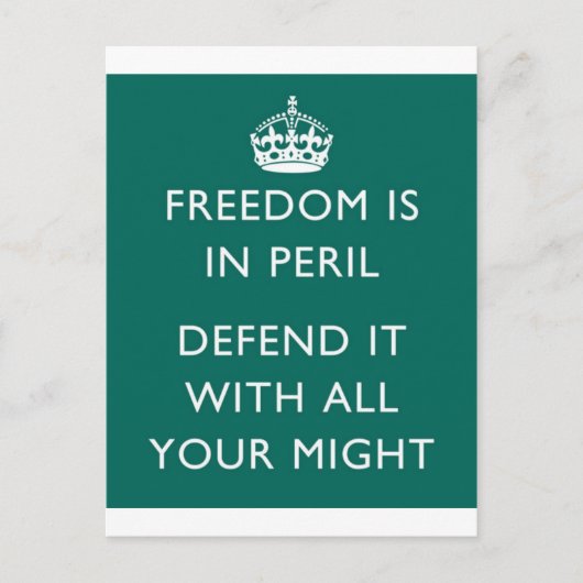 Carte Postale La liberté est en péril (Devant)