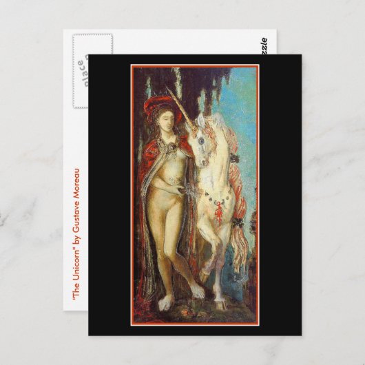 Carte postale : La licorne (Devant / Derrière)