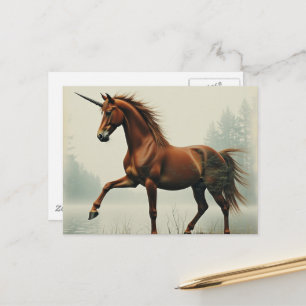 Carte Postale La licorne brune en double exposition