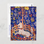 Carte Postale "La licorne en captivité" (Devant / Derrière)