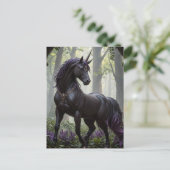 Carte Postale La licorne noire (Debout devant)
