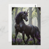 Carte Postale La licorne noire (Devant / Derrière)