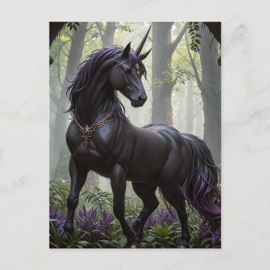 Carte Postale La licorne noire (Devant)