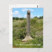 Carte Postale La ligne de Dixon de maçon (Devant / Derrière)