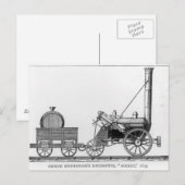 Carte Postale La locomotive de George Stephenson, Rocket, 1829 (Devant / Derrière)