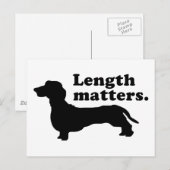 Carte Postale "La Longueur Compte." (Dachshund) (Devant / Derrière)