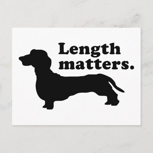 Carte Postale "La Longueur Compte." (Dachshund) (Devant)