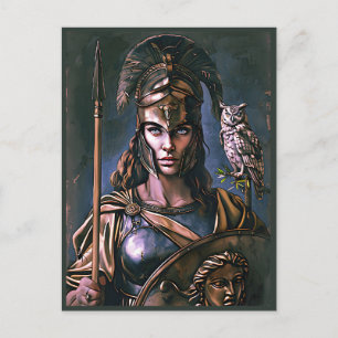 Carte Postale "La loyauté farouche d'Athéna" Portrait coloré