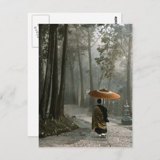 Carte Postale La lumière passe au-delà tandis que le moine desce (Devant / Derrière)