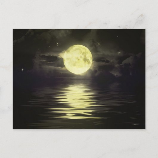 Carte Postale La Lune réfléchissant sur l'eau (Devant)