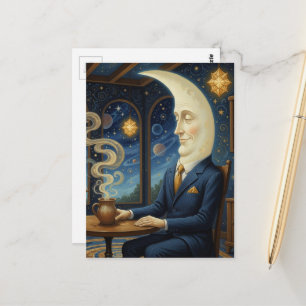 Carte Postale La Lune Va Prendre Un Café