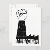 Carte Postale La lutte continue (Devant / Derrière)
