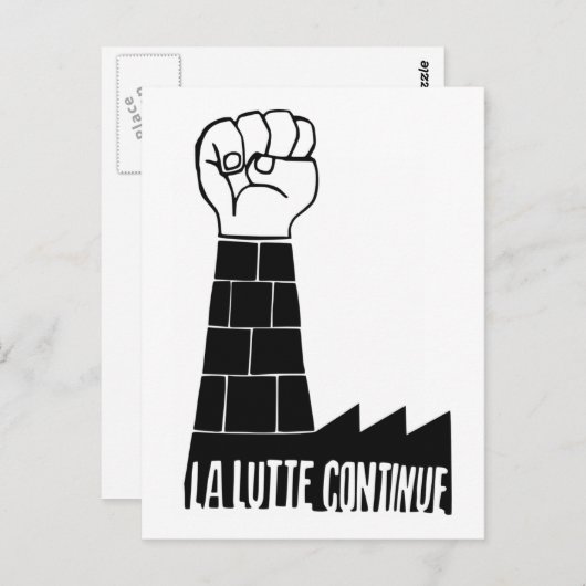 Carte Postale La lutte continue (Devant / Derrière)