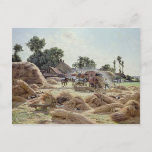 Carte Postale La Machine à Threshing 1896