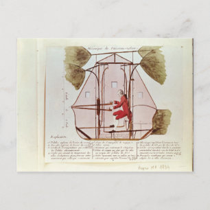 Carte Postale La machine volante de Jean Pierre Blanchard