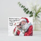 Carte Postale La magie de Noël est une traînée de chien et Père (Debout devant)