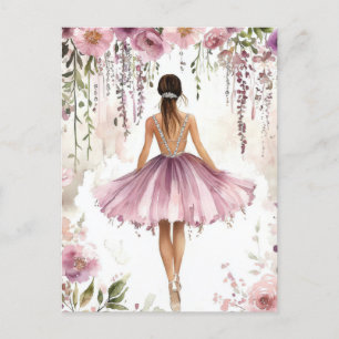 Carte Postale La Magnifique Aquarell Ballerina dans le Tutu