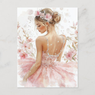 Carte Postale La Magnifique Aquarell Ballerina dans le Tutu
