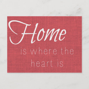 Carte Postale La maison est là où le coeur est rouge