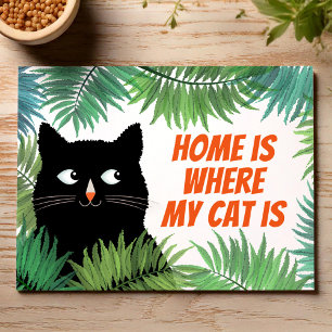 Carte Postale La maison est là où mon chat déménage annonce
