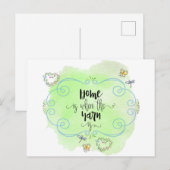 Carte Postale La maison est là où se trouve le fil - Knitters di (Devant / Derrière)