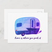 Carte Postale LA MAISON EST LÀ OÙ VOUS GAREZ Camionnette aquarel (Devant / Derrière)