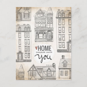 Carte Postale La maison est partout où je suis avec vous