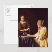 Carte Postale La maîtresse de maison par Johannes Vermeer (Devant / Derrière)
