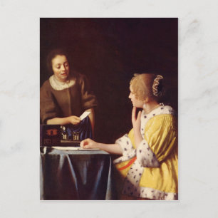 Carte Postale La maîtresse de maison par Johannes Vermeer
