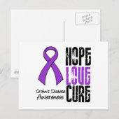 Carte Postale La maladie de Crohn Hope Love Cure Ribbon (Devant / Derrière)