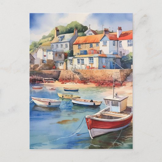 Carte Postale La Marée Est Excentrée Dans Le Port (Devant)