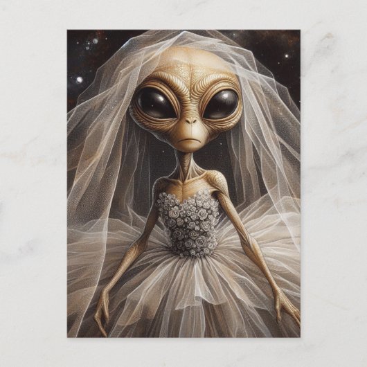 Carte Postale La mariée Alien (Devant)