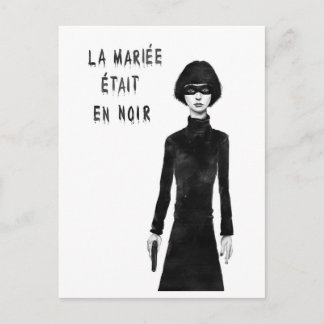 Carte Postale la mariée portait du noir