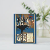 Carte Postale La Marine veut des hommes (Debout devant)