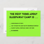 Carte Postale La meilleure chose au sujet du camp de Sleepaway (Devant / Derrière)