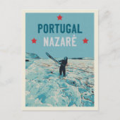 Carte Postale La meilleure illustration du spot de surf de Nazar (Devant)