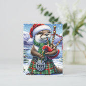 Carte Postale La mignonne Otter de Noël écossaise (Debout devant)