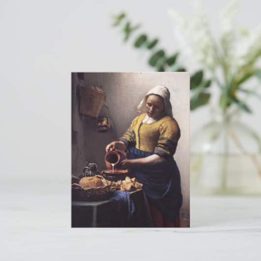 Carte Postale La Milkmaid en détail par Johannes Vermeer (Debout devant)