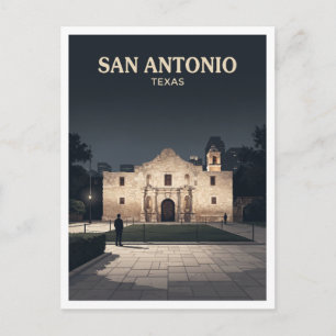 Carte Postale La mission de l'Alamo la nuit San Antonio Texas Vo