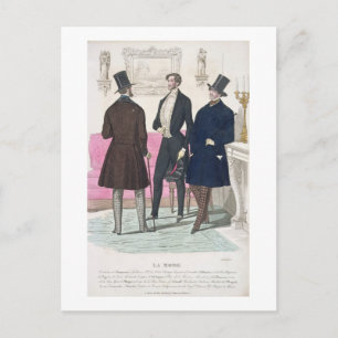 Carte Postale La Mode : Advertisement for 19th Century Men's Fas