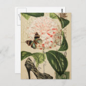 Carte Postale La mode parisienne stiletto art botanique (Devant / Derrière)