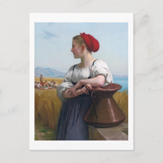 Carte Postale La moissonneuse, Bouguereau (Devant)