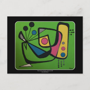 Carte Postale La "moitié du siècle 4" numérique abstrait moderne