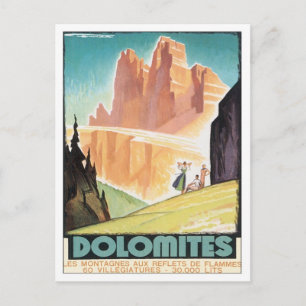 Carte Postale La montagne vintage des Dolomites