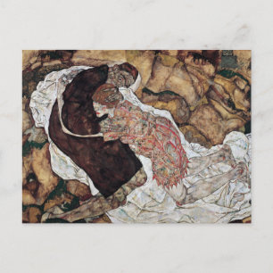 Carte Postale la mort et la jeune fille peinture par Egon Schiel