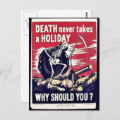 Carte Postale La Mort Ne Prend Jamais De Vacances (Devant / Derrière)