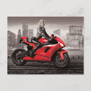 Carte Postale La moto de Marilyn