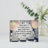 Carte Postale La musique donne soul bells design rose (Debout devant)