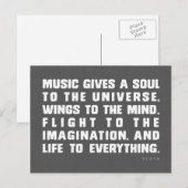 Carte Postale La Musique Donne Une Âme À L'Univers (Devant / Derrière)
